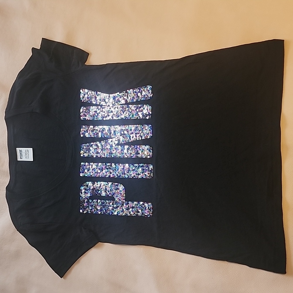 Pink Victoria's Secret bling t-shirt. Size: L
